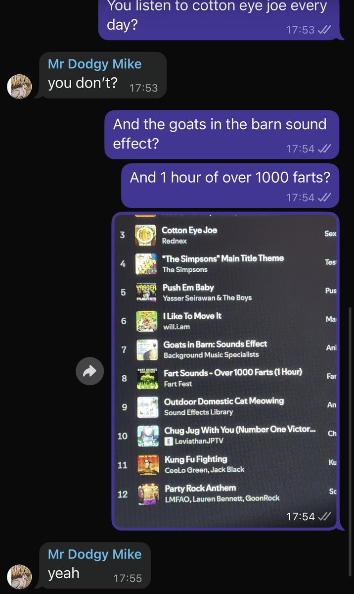 If anyone wanted to know exactly what’s on <a href="/ChessProblem/">MrDodgy</a>’s playlist: