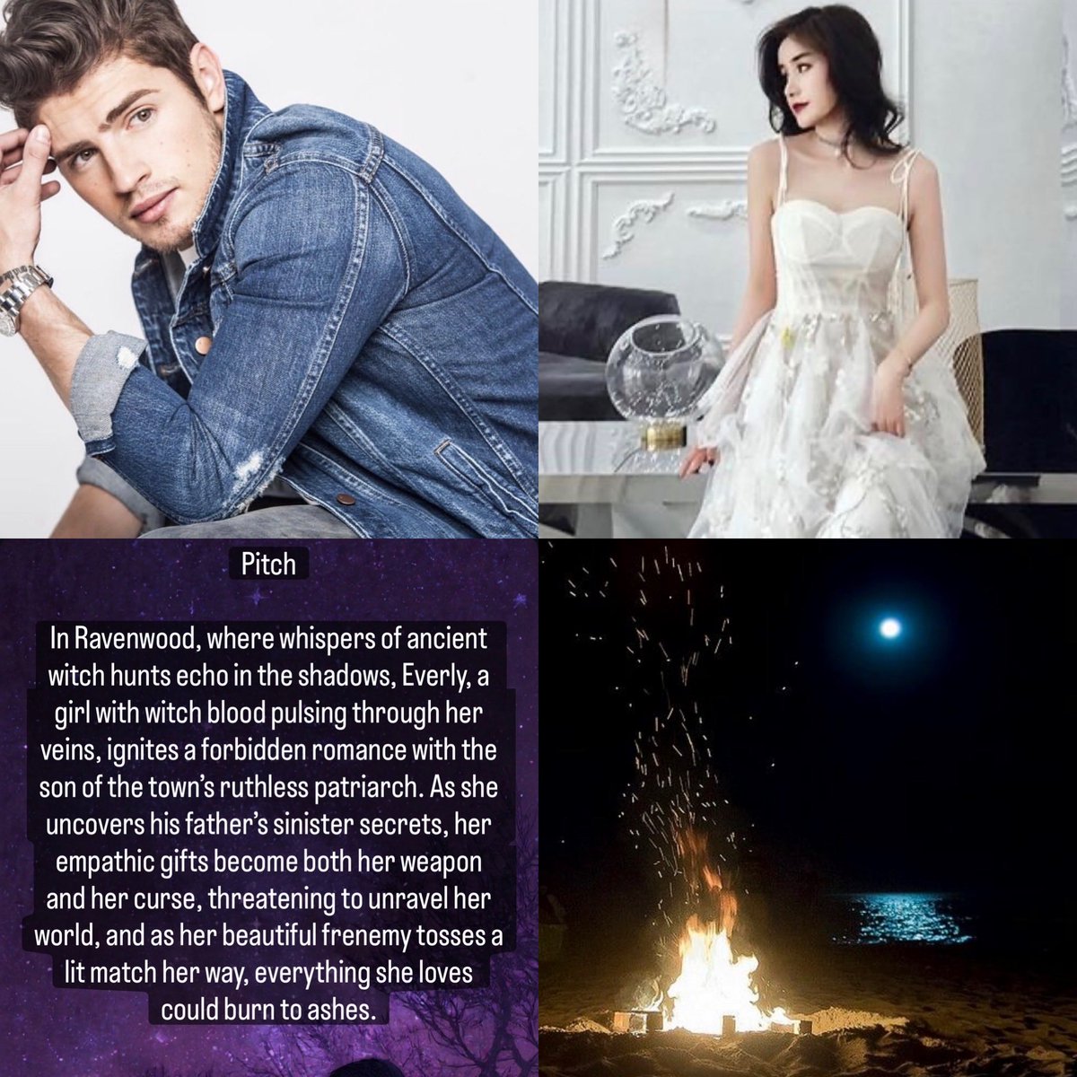 🔥Secrets, lies, and tragedies cloaked in shadow
🔥Ancient witch burnings &amp; ghostly bonfires
🔥 A forbidden romance
🔥Caught in the crosshairs of a sinister legacy
🔥Is Everly the spark that will set Ravenwood ablaze?

#Questpit #YA #F #agentsguide