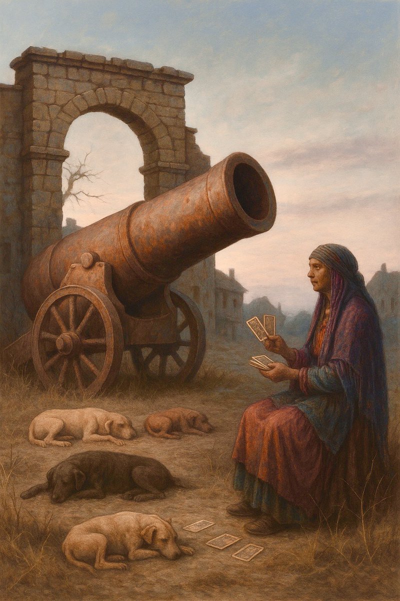 𝐄𝐥 𝐜𝐚ñó𝐧

Había gran expectativa por la llegada del nuevo cañón del hombre bala. Decían que era el más grande del mundo.
Cuando llegó, no pudo pasar por el portal del pueblo. Lo dejaron en las afueras, oxidándose con paciencia, junto a unos perros que ya no ladraban.
La