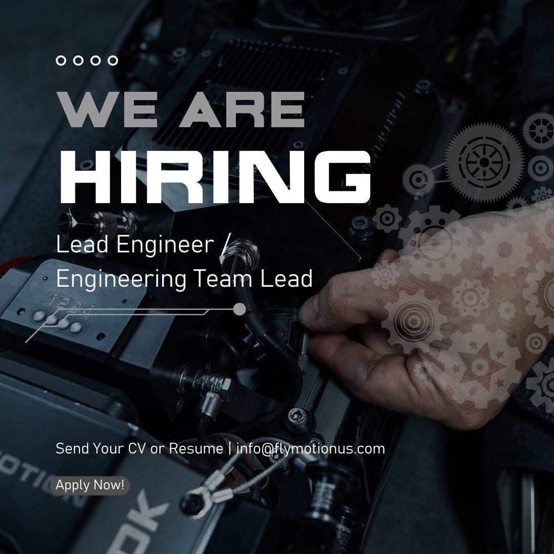 FLYMOTION is hiring a Lead Engineer to drive innovation in robotics, drones, and tactical tech. Lead a cross-functional team from concept to field deployment.

Join us where technology meets the mission.
Apply now: hubs.la/Q03RRCJV0

#Engineering #Robotics #Drones