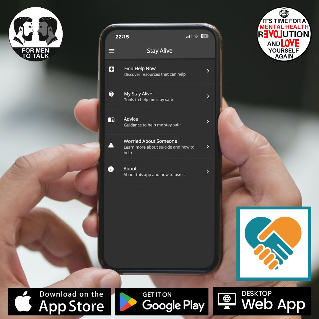 @formentotalk supports the #StayAlive app. It includes:
A Safety Plan: Fill in a plan on how to stay safe in a crisis.
LifeBox: A place to upload life-affirming photos, videos, and web-links.
#mensmentalhealth #mentalhealth #mentalhealthawareness #menshealth #mentalhealthmatters