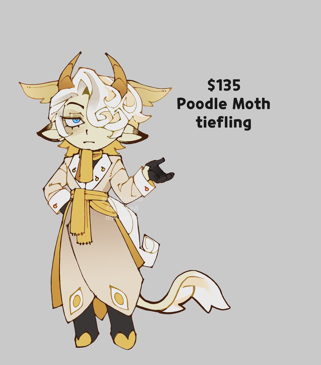 Moth themed tiefling adopt / adoptable is now up! 🌟 Info below✨