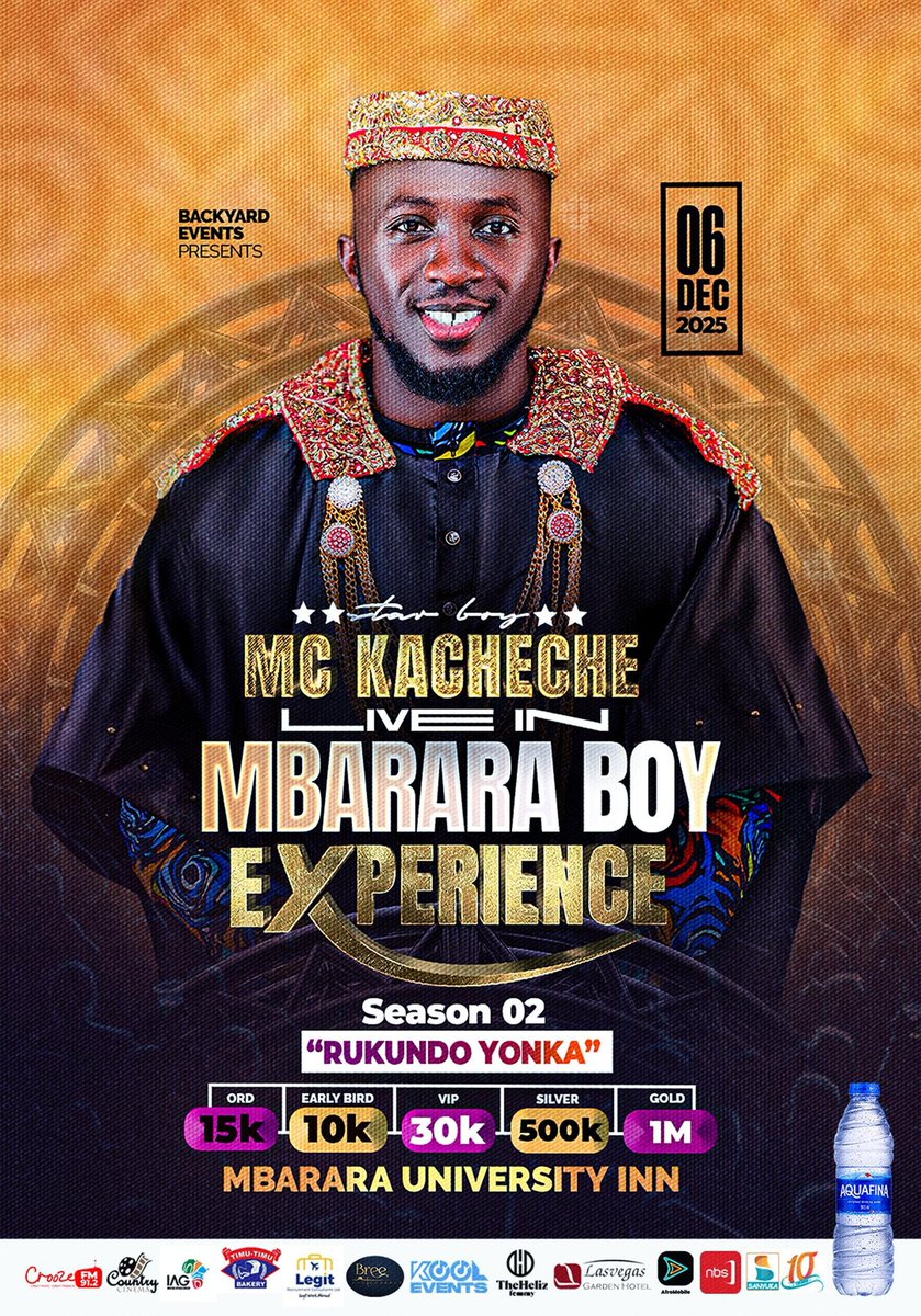 aggreykwangz's tweet photo. It's official 📌
6th December for MC Kacheche 
Mbarara boy experience season 2 
"Rukundo yonka"
Venue: Mbarara university inn

#MbararaBoyExperienceSn2 https://t.co/q4VenUcTf0