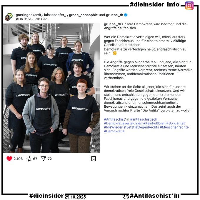 Demokraten lehnen Faschismus ab! #Antifaschist*in #AfDVerbot

#LautGegenNazis #NiemalsAfD 
#Antifa #Antifaschismus #GemeinsamGegenHass 
#DieInsider