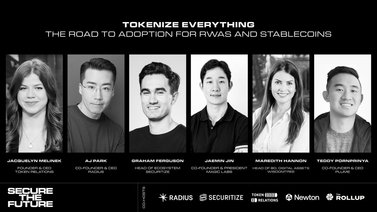 Countdown to Secure the Future: NYC! Check out the panel lineups in the thread.

Panel 1 is at 6PM - Tokenize Everything: The Road to Adoption for RWAs and Stablecoins