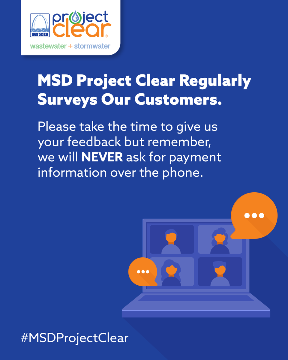 MSDProjectClear's tweet image. MSD Project Clear often calls or texts our customers to gain feedback. These are not scams, and we hope you answer these questions. But please remember, MSD will NEVER call or text you asking for payment over the phone.
