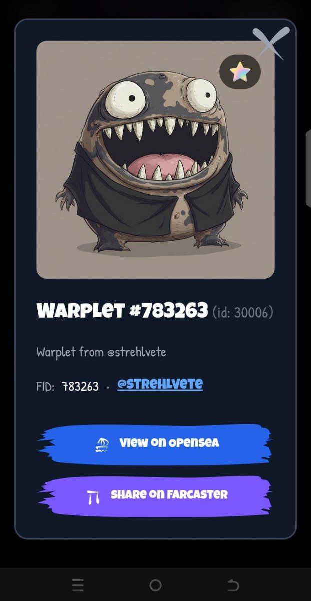cryptoturah's tweet image. WARPLET BLIND BOX
farcaster.xyz/cryptoturah/0x…

Freemint, need fee $0.01

Market : 👇👇
opensea.io/collection/war…

#WARPLET #NFT