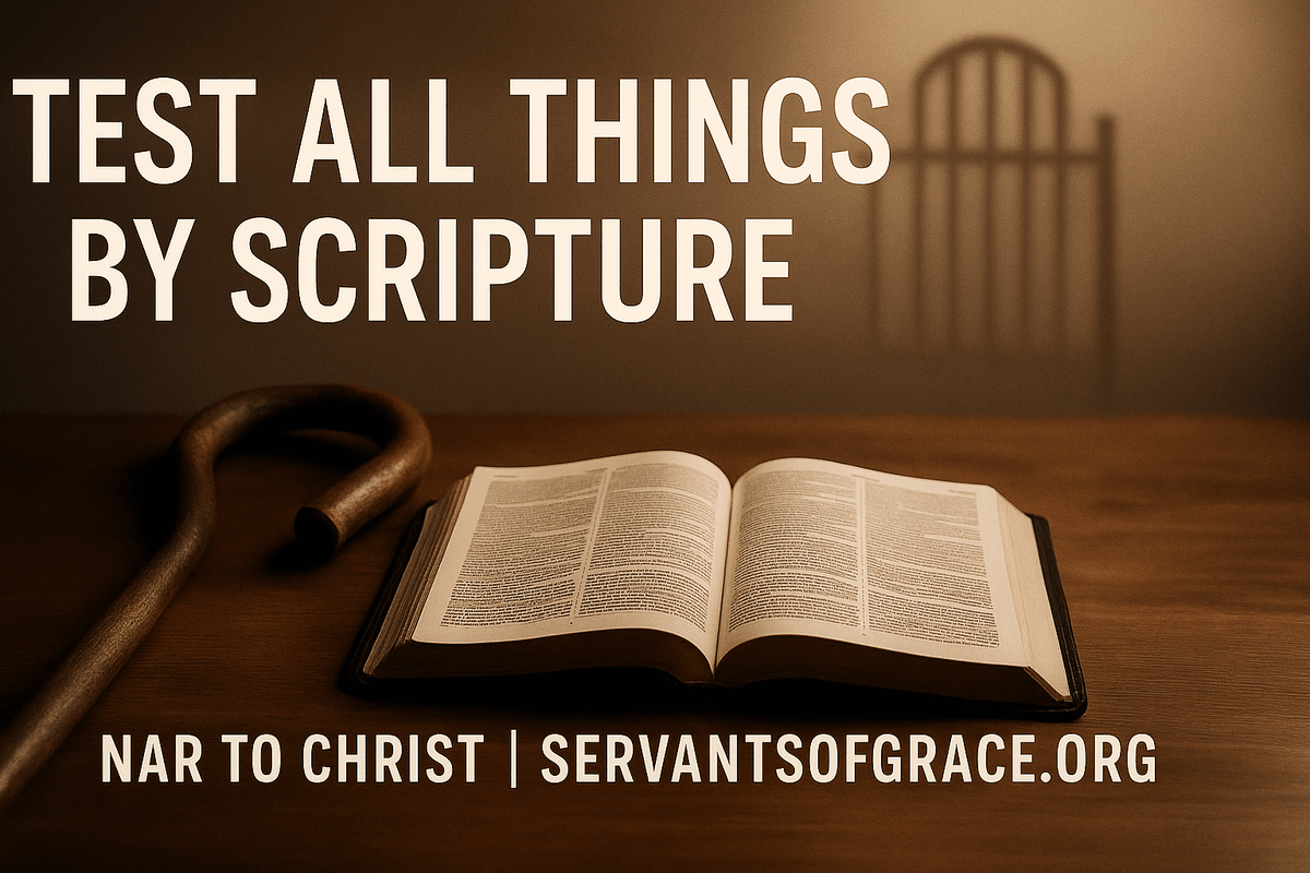 Servantsofgrace's tweet image. God calls His people to test all things by Scripture.
In this NAR to Christ episode, Dave Jenkins and Dawn Hill talk about discernment, spiritual abuse, and faithful church leadership.

Watch here: servantsofgrace.org/test-all-thing…

#ServantsOfGrace #NARtoChrist #ScriptureAlone