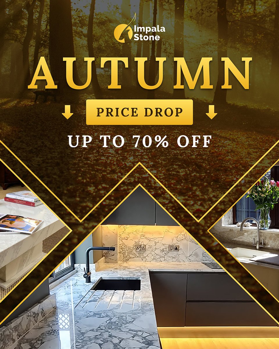 🍁 #AUTUMN #SALE 🍁

We’re offering great discounts on a range of selected #Silestone and #Dekton materials, head to our showroom and take a look!

See more: impalastone.com/sale/

📍Impala Stone, Springfield Works, Ashbourne Road, Sudbury, DE6 5HL
<a href="/GrupoCosentino/">Cosentino</a>
