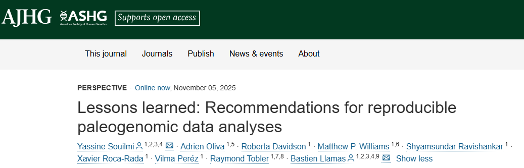 AJHGNews's tweet photo. 📣 New from Souilmi et al!
 📄 Lessons learned: Recommendations for reproducible paleogenomic data analyses 
 👉 https://t.co/ap3IRpbs3E https://t.co/WLjfbaLUs1