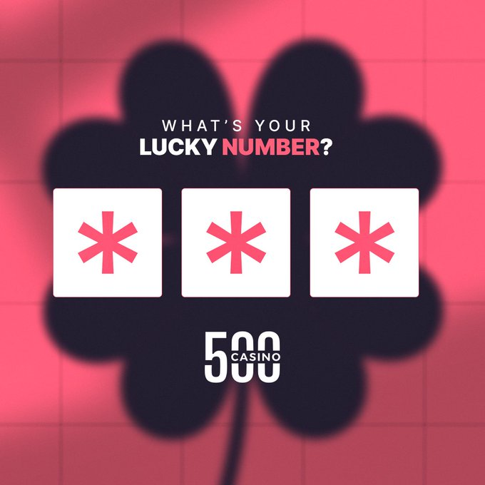 500Casino's tweet photo. What is your lucky number? 🍀

Whoever can guess mine gets $100 balance! 🤑

🔁 + 500ID https://t.co/Ku8oea7lb2