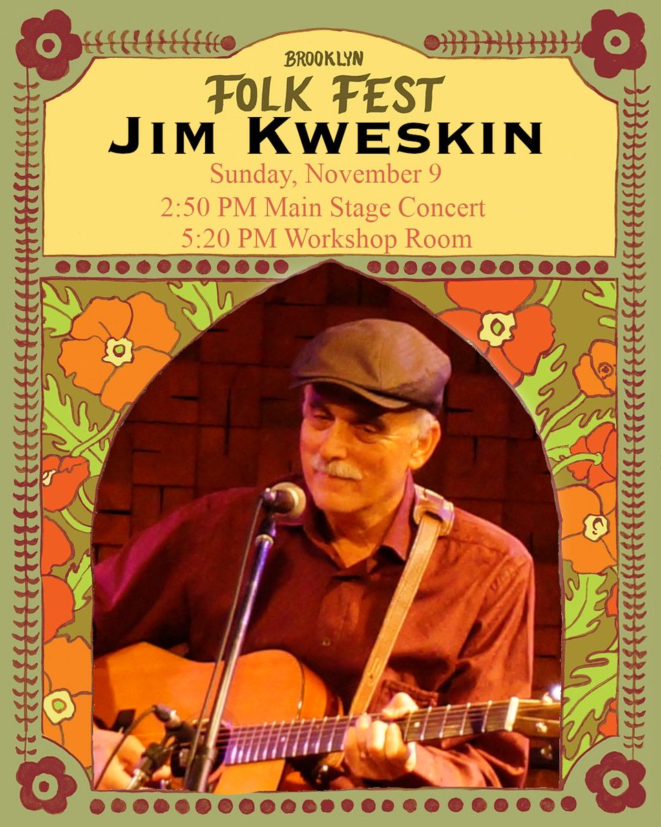 Join me <a href="/BklynFolkFest/">BrooklynFolkFest</a> this Sun 11/9, presented by <a href="/JalopyBrooklyn/">Jalopy Theatre</a>! I'm at the Main Stage @ 2:50PM w/special guest Samoa Wilson, then in the Workshop Room @ 5:20PM for my workshop: “Bringing Old Songs To Life.” More at brooklynfolkfest.com. Please share &amp; spread the word!