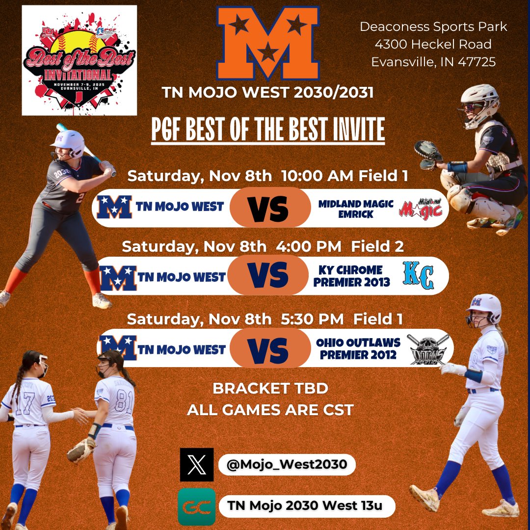 Finishing up our fall season this weekend at PGF Best of the Best Invite! #CoMpete <a href="/PGFnetwork/">PGF</a> <a href="/TnMojoFastpitch/">Tennessee Mojo fastpitch</a>