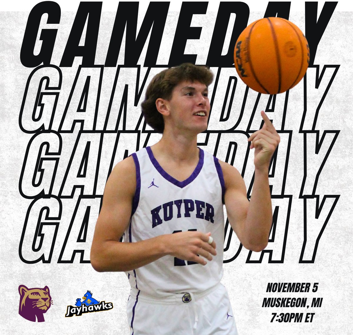 GAMEDAY for both JV teams!

JV - Purple @ Hope College at 6:00pm! 
JV - Black @ Muskegon Community College at 7:30pm!

#GoCougars