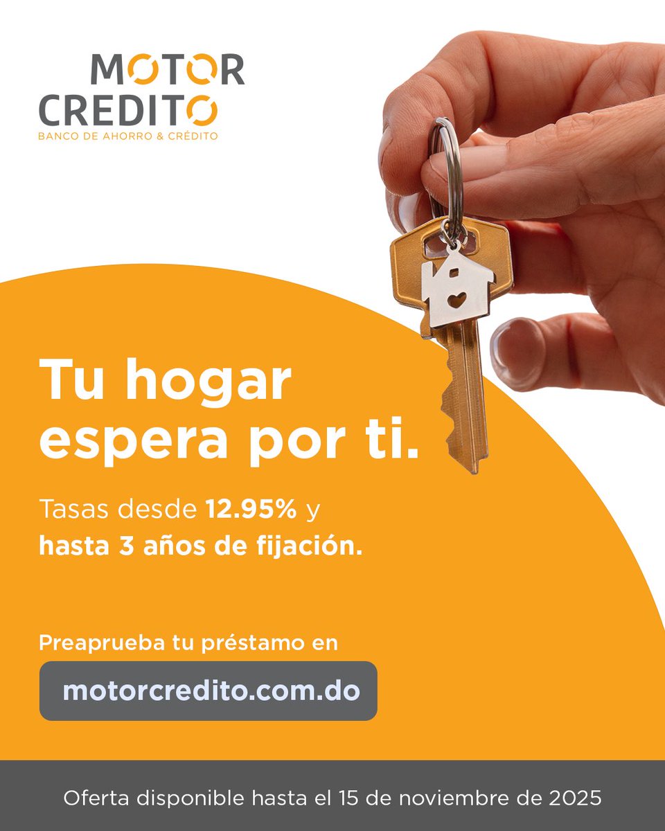 🏠Tu hogar te espera! En Motor Crédito estás a un paso de hacerlo realidad, con tasas desde 12.95% y hasta 3 años de fijación. Disfruta aprobación rápida y financiamiento hasta 30 años.

Preaprueba tu préstamo hoy en motorcredito.com