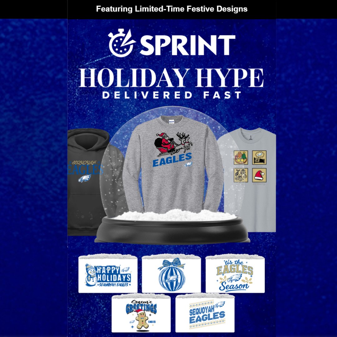 This season, score exclusive designs you can’t get anywhere else—on the products coaches, players and fans want. All through our fastest delivery program SPRINT. Now available on our BSNSports sideline store.

#comesoarwithus #sequoyaheagles