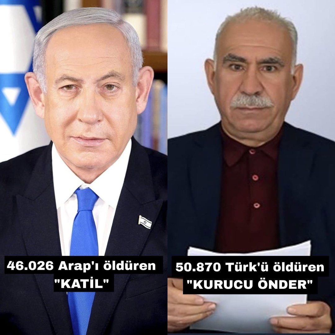 Sn.Cihat Yaycı:

"On binlerce Filistinlinin ölümünden sorumlu olan Netanyahu’ya ‘katil’ deyip de, on binlerce Türk’ün ölümünden sorumlu olan Öcalan’a ‘katil’ diyemeyenleri kınıyorum.

Bir Türk’ün bir Filistinli kadar kıymeti yok mu?"