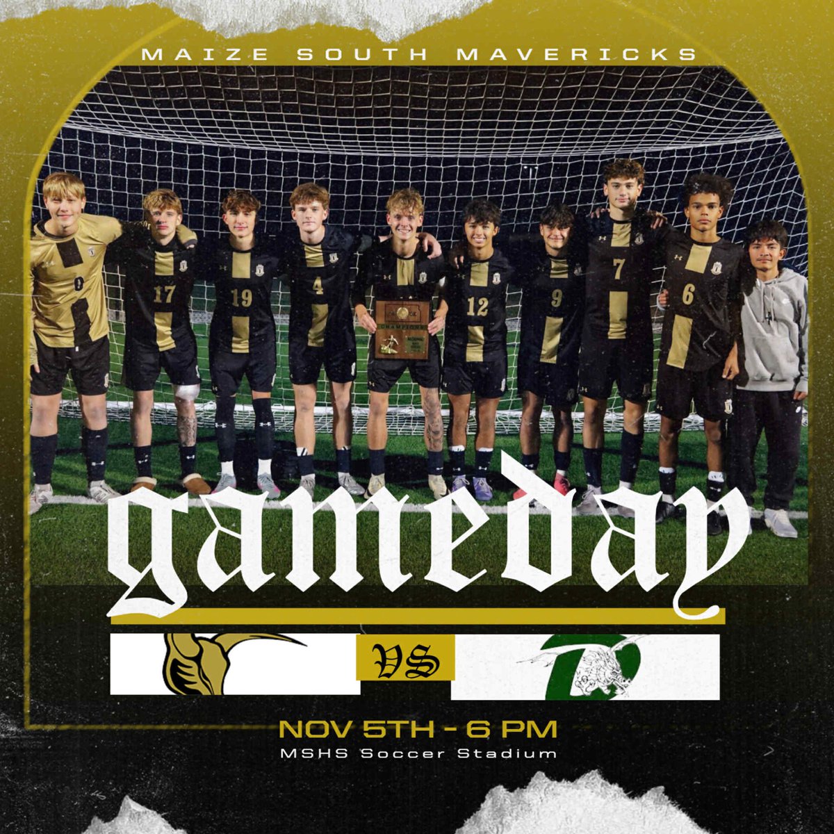 State Semifinals Gameday!! Maize South is back @ Home tonight to take on De Soto. Come out and support the guys as we look to advance to the State Final!! Kickoff @ 6pm. Let’s go, Mavs!! 🤘🏼😈⚽️ #MaizeSouthSoccer