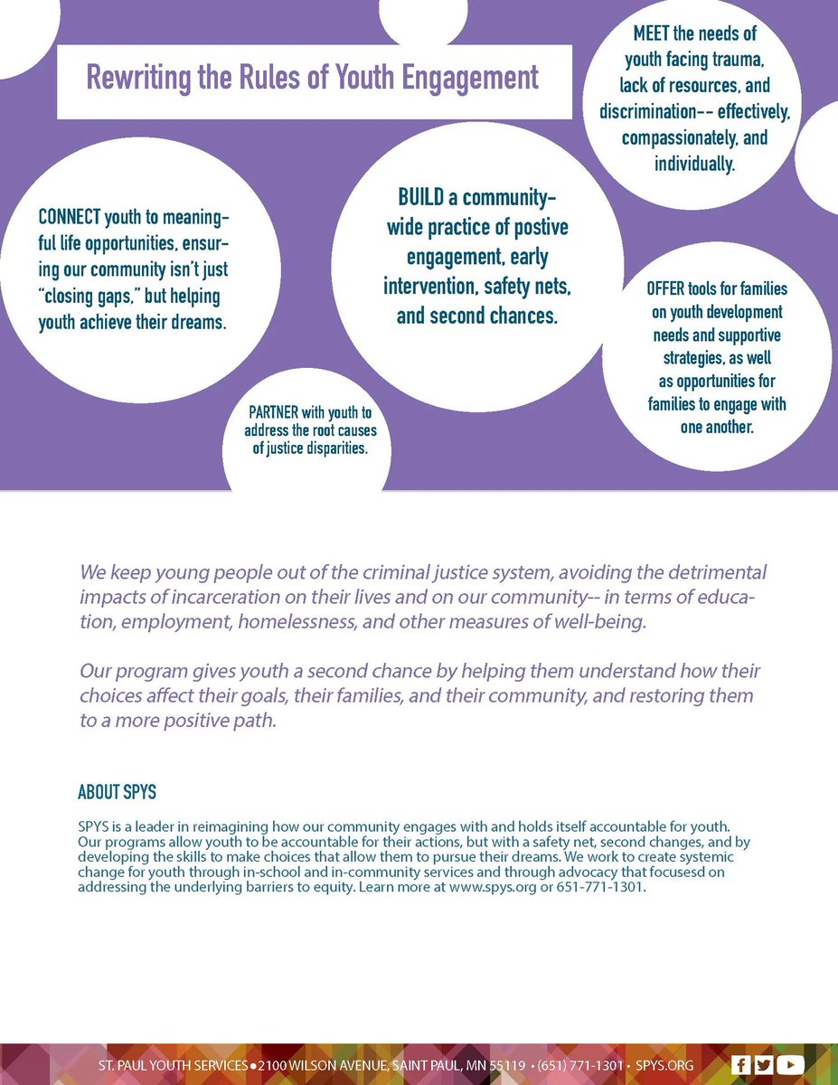 StPaulYouthSvcs's tweet image. Our Pre-Charge Diversion Program gives youth a second chance through Smart, Fair &amp;amp; Loving℠ restorative justice—not incarceration.

💡 97% had no new arrests within 6 months
🚫 Detention increases future felony risk by 33%

Learn more: spys.org/pre-charge-div…