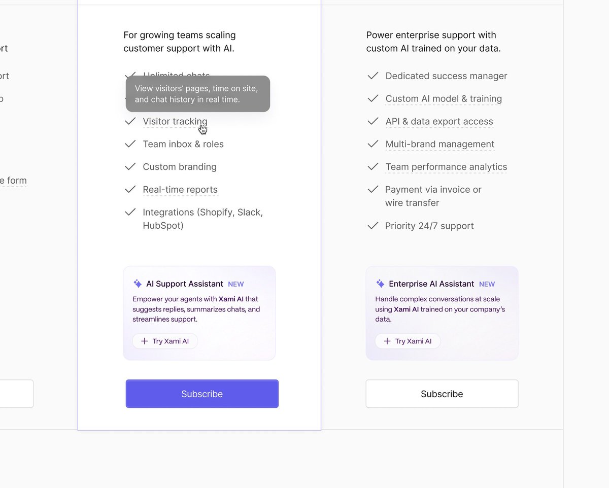 Bumblebee_Bam's tweet image. Pricing section for a LiveChat SaaS✨👀