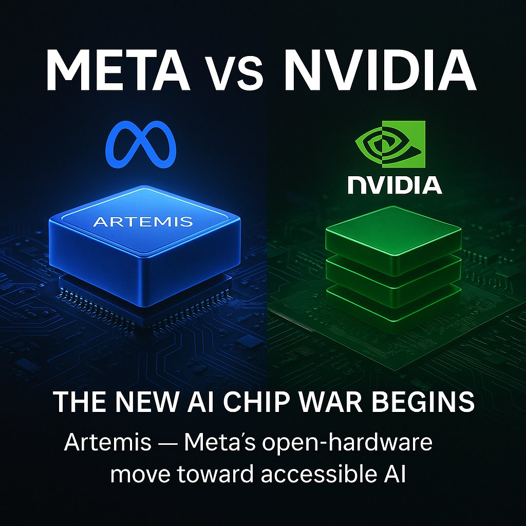 polymathhhhh's tweet image. Meta unveils open-source AI chips. 

Meet “Artemis” Meta’s answer to Nvidia’s dominance.

The open-hardware push could make AI computing cheaper and more accessible.