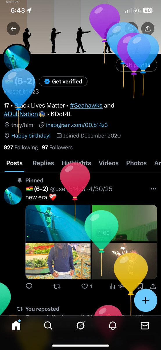 user_b14z3's tweet image. yearly profile glitch