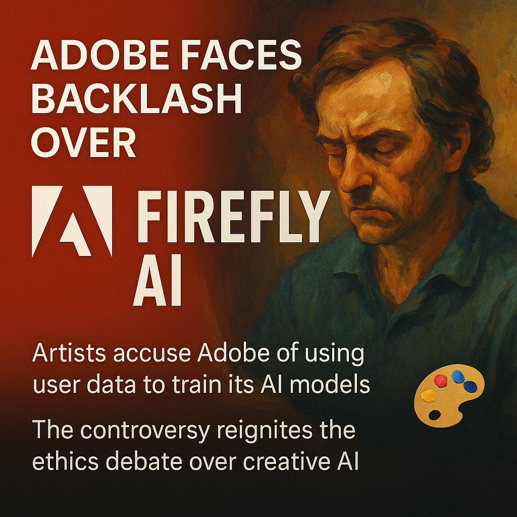 polymathhhhh's tweet image. Adobe faces backlash over Firefly AI.

Artists accuse Adobe of using user data to train its AI models.

The controversy reignites the ethics debate over creative AI.