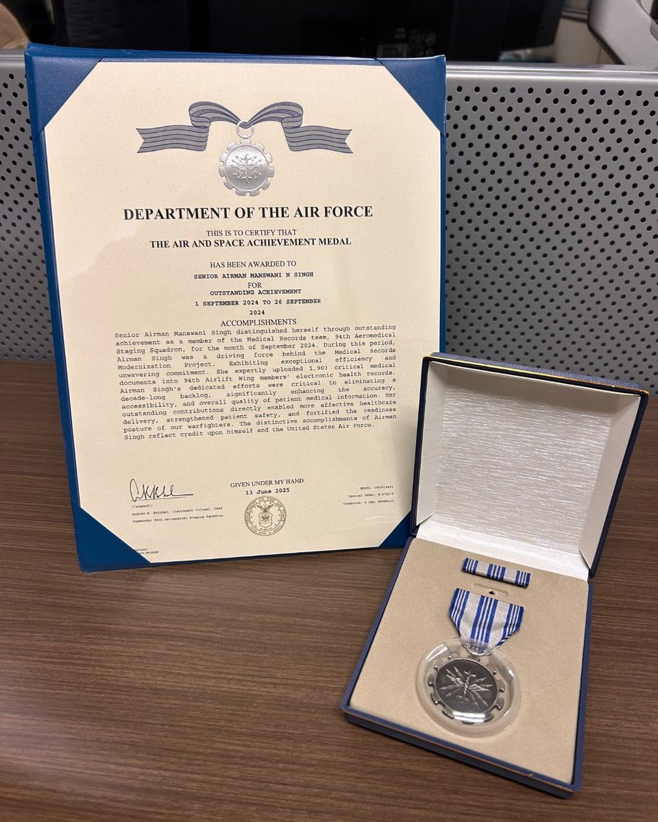 We’re incredibly proud to celebrate our very own Manswani Singh, Access Cobb Universal Banker and Staff Sergeant  in the U.S.AirForce Reserve at <a href="/DobbinsARB/">Dobbins ARB</a>  on being awarded The Air and Space Achievement Medal!  #veteransday
