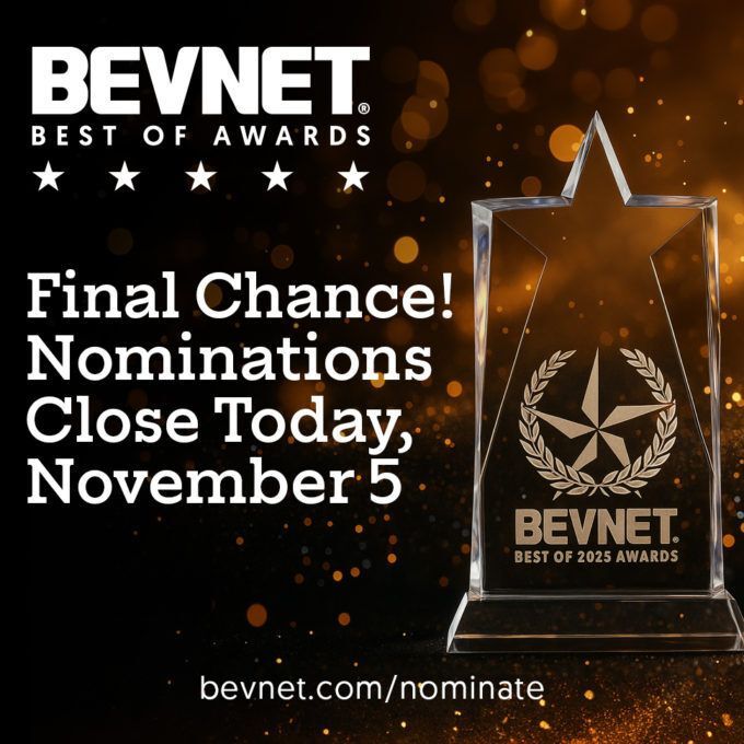 BevNET's tweet image. Last call: nominations for the BevNET Best of 2025 Awards close today, 11/5. Brands and makers can submit entries across beverage categories — winners to be recognized industry-wide. Deadline ends tonight. 🏆⏰ app.bevnet.com/awards/bevnet-… #BevNET