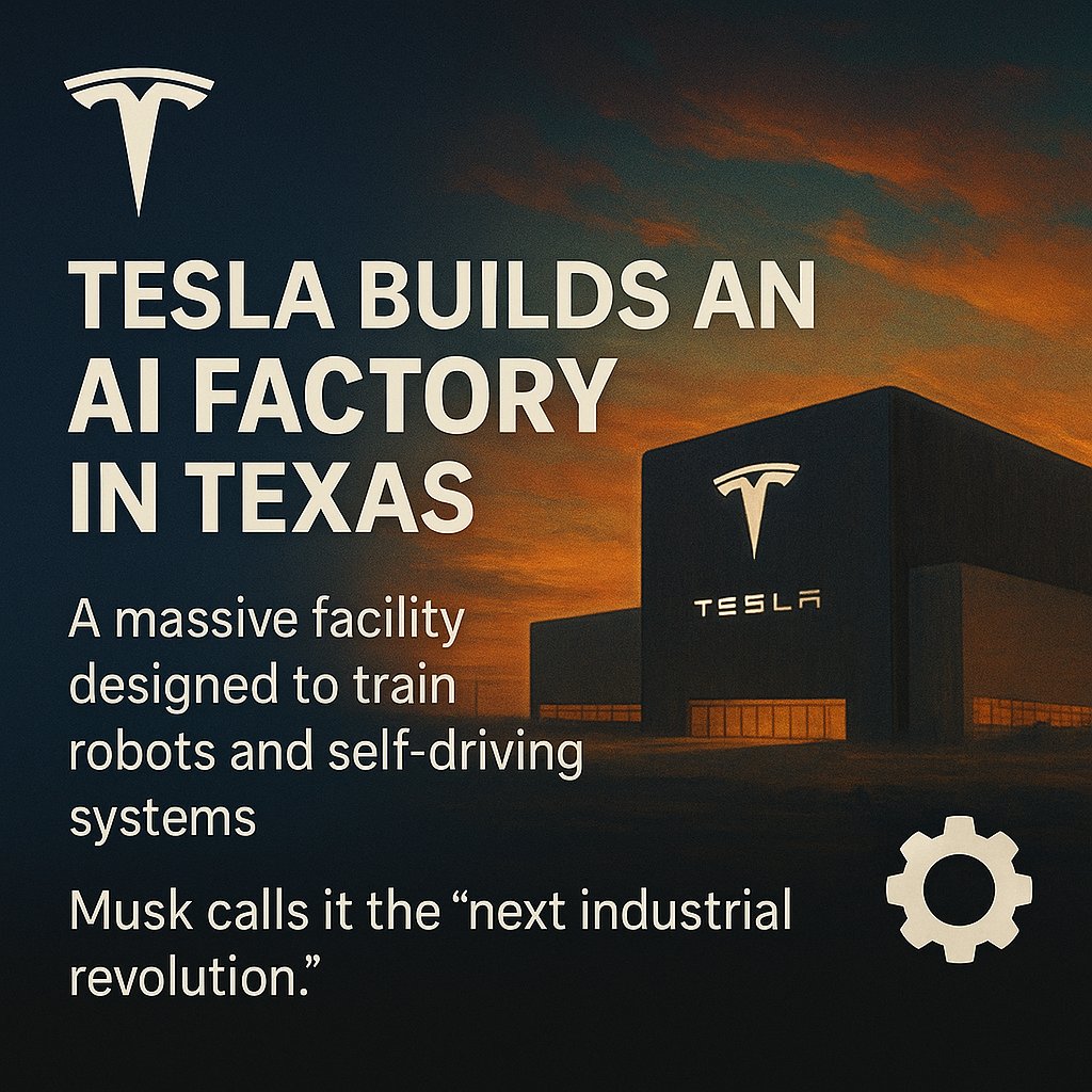 polymathhhhh's tweet image. Tesla builds an AI Factory in Texas.

A massive facility designed to train robots and self-driving systems.

Musk calls it the “next industrial revolution.”