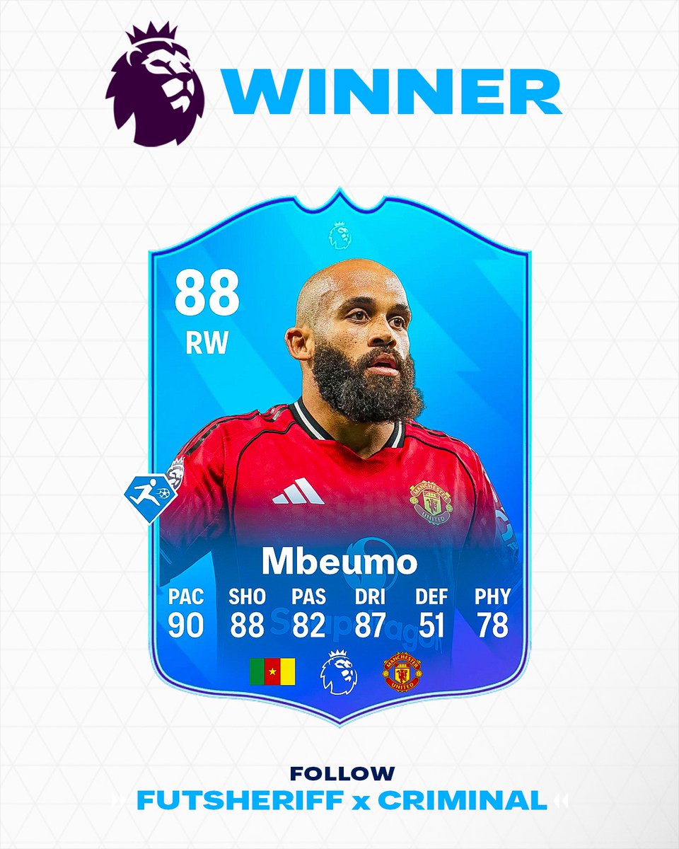 MUnitedFR's tweet image. Bryan Mbeumo a remporté le prix de joueur du mois de Premier League. [@FutSheriff] #MUFC