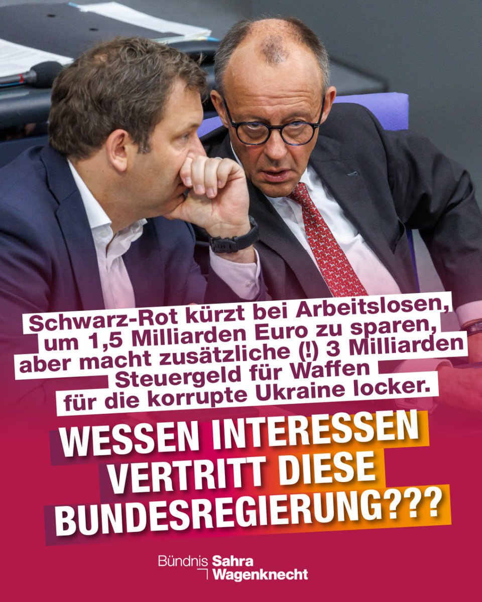 Für das kommende Jahr will die Bundesregierung weitere drei Milliarden Euro für #Waffen für die #Ukraine bereitstellen – zusätzlich zu den bereits geplanten 8,5 Milliarden Euro. Man muss sich das einmal vor Augen führen: Während Union und SPD mit ihrer „neuen Grundsicherung“ die