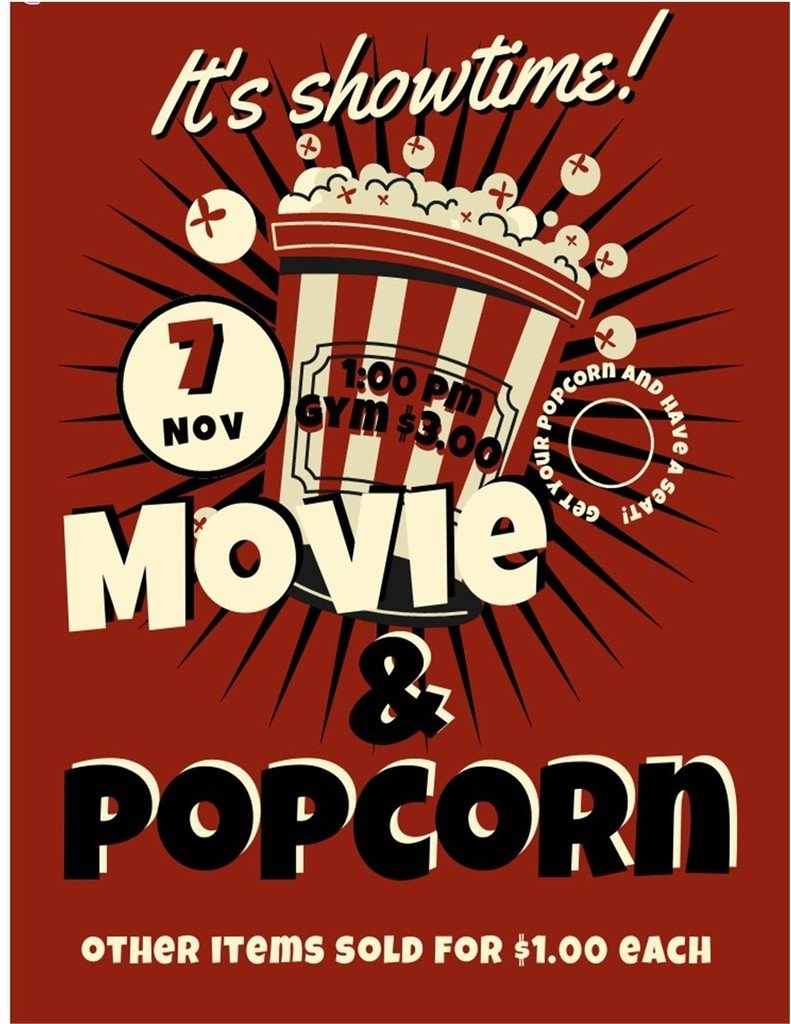 PEDISRAMS's tweet image. Students are invited to join us for popcorn &amp;amp; a movie on Friday, November 7, 2025.
