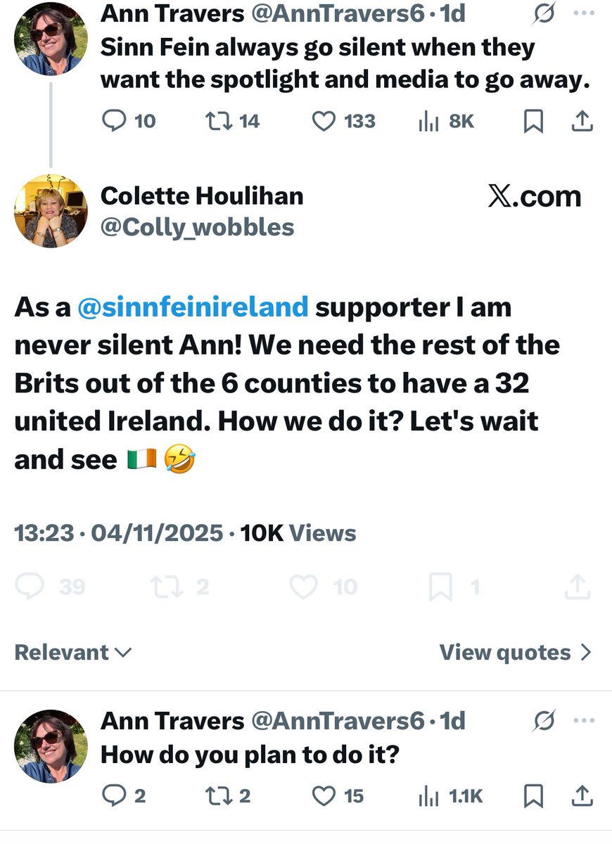 I think this lovely lady from Dublin , living in Cambridgeshire and enjoying the British pound, has blocked me. I’m devastated 😉