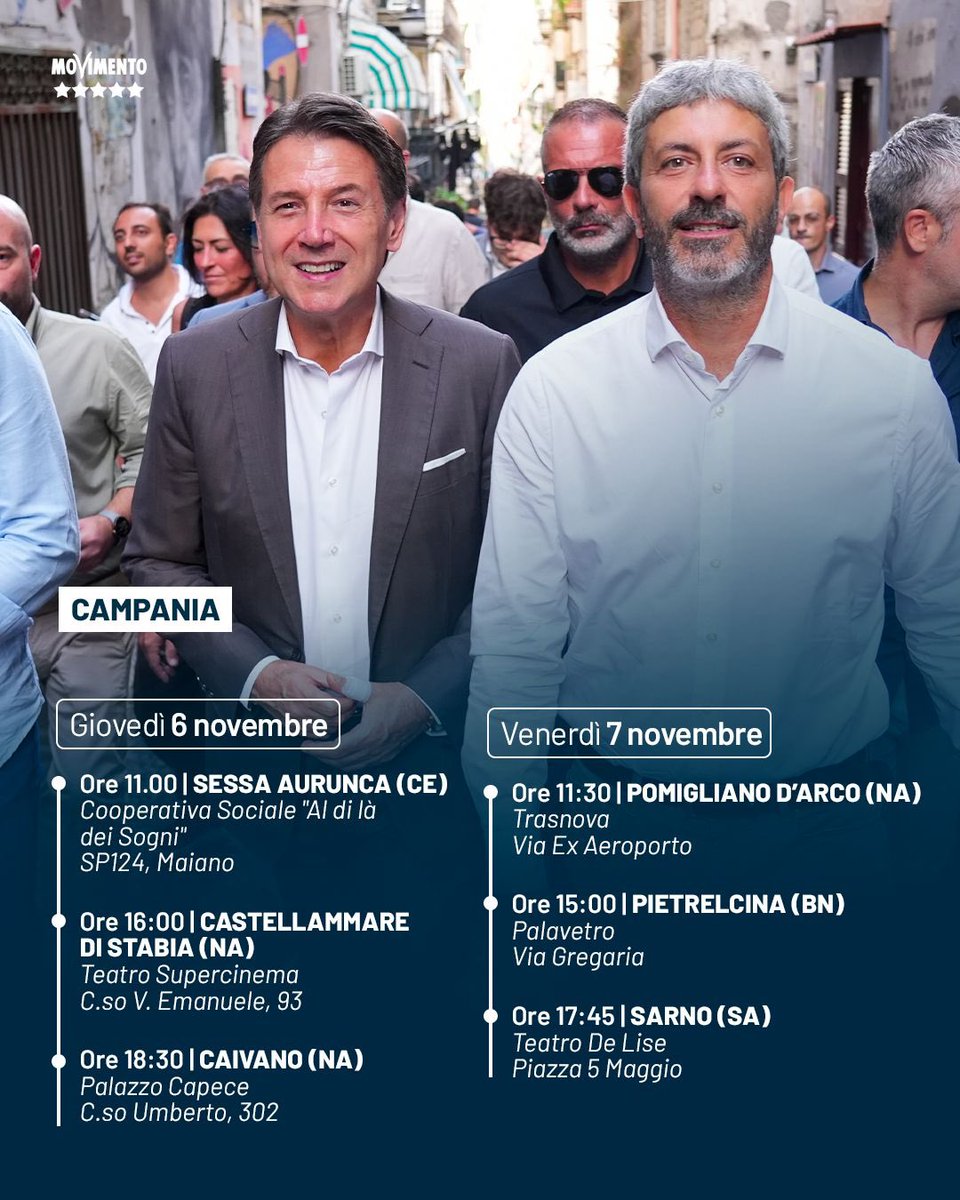 I prossimi appuntamenti in Campania con <a href="/Roberto_Fico/">Roberto Fico</a> ⤵️