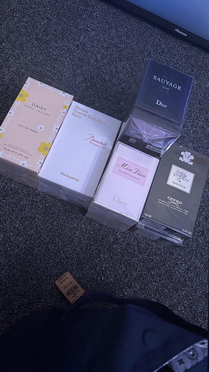 Baccarat $100 
Creed $100
Dior Elixir $70
Ms.Dior &amp; Marc Jacob’s $65 each!