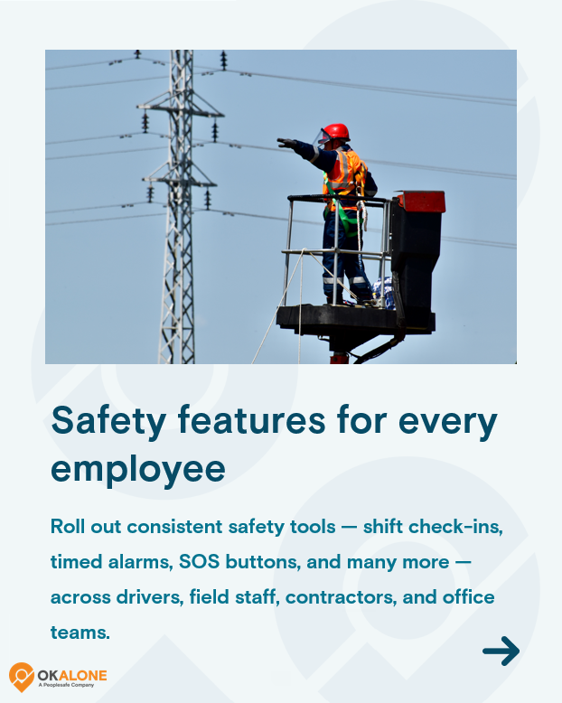 Every worker deserves to feel protected and supported — wherever their job takes them.
Here’s how OK Alone and #Geotab™ are working together to make that possible.

#GeotabMarketplace #OKAlone #EmployeeSafetyMonitoring