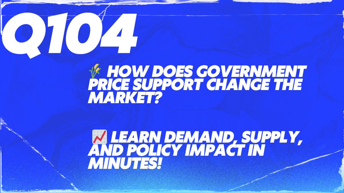 econqueenn's tweet photo. How does a government price support affect the wheat market? 🌾💰
Explore demand &amp; supply equations, slope interpretation, and price changes after intervention! Perfect for micro students 📊
#econtwitter #EconQueen #Microeconomics #AgricultureEconomics https://t.co/6gAs8rH21J https://t.co/FYwxZy15qY