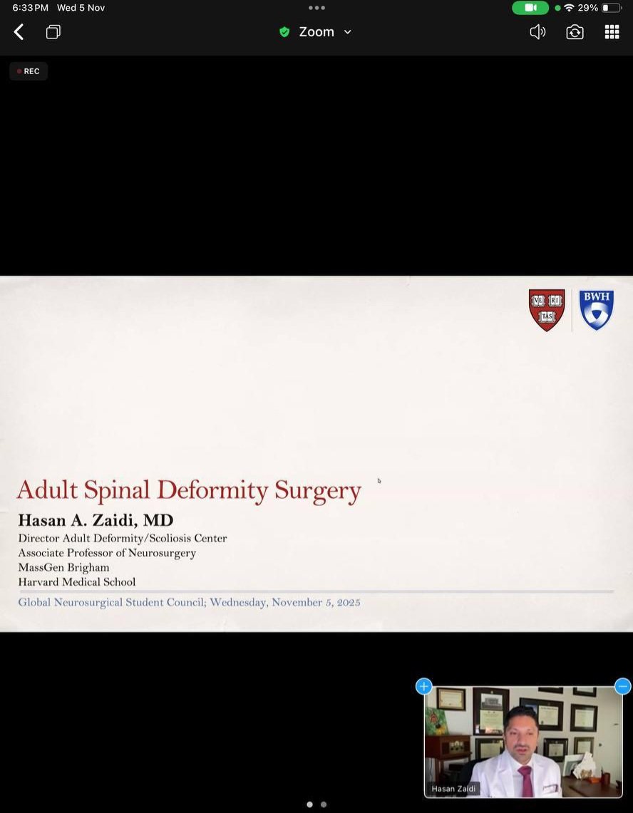 AishaRiz_'s tweet photo. Attended an insightful lecture by @hasaqd on Adult Spinal Deformity Surgery. Learned about spinopelvic harmony, surgical planning, and correction. Grateful for his time, guidance, and dedication to teaching. The operative videos made the learning experience even more valuable. https://t.co/Y4KNLI7sAf