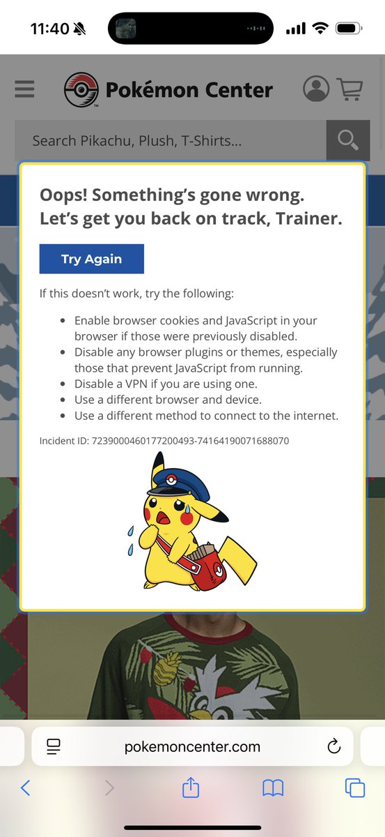 LankyTCG's tweet photo. @PokemonDealsTCG Love whatever this pop up is that refuses to go away as I’m already in the website.. anyone else deal with this? https://t.co/MnkHRCRe8B