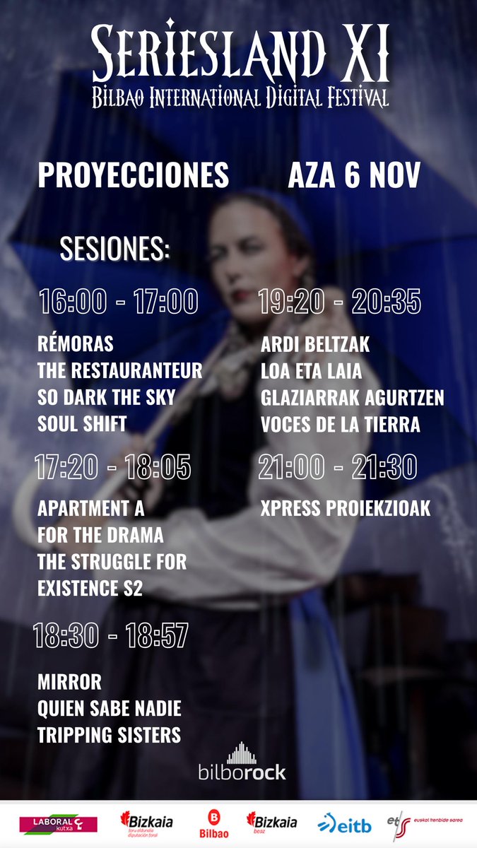 Bihar hasten da Seriesland Jaialdia!
Mañana arranca nuestra XI edición en Bilborock proyecciones gratis 16:00-21:00