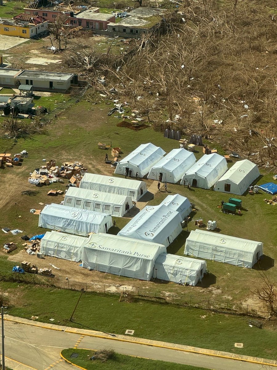 Franklin_Graham's tweet photo. Our @SamaritansPurse Emergency Field Hospital is up and running in Black River, Jamaica, where Hurricane Melissa caused catastrophic damage, including the destruction of the community’s hospital. Our team has worked hard to quickly get the hospital operational. Patients are already receiving critical medical care this morning from our dedicated staff. Pray for the people of Jamaica as they continue to recover and our teams as they help in Jesus’ Name.