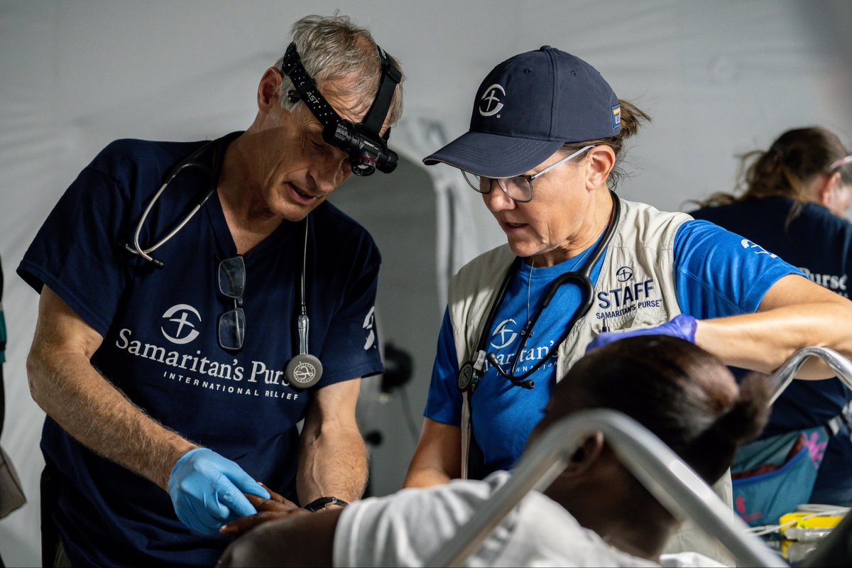 Franklin_Graham's tweet photo. Our @SamaritansPurse Emergency Field Hospital is up and running in Black River, Jamaica, where Hurricane Melissa caused catastrophic damage, including the destruction of the community’s hospital. Our team has worked hard to quickly get the hospital operational. Patients are already receiving critical medical care this morning from our dedicated staff. Pray for the people of Jamaica as they continue to recover and our teams as they help in Jesus’ Name.