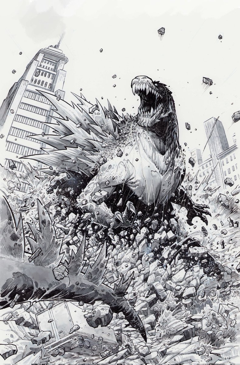 Feliz de compartir con ustedes la portada que he realizado para el número 5 de Godzilla, que se publicará en Diciembre por <a href="/IDWPublishing/">IDW Publishing</a> 
💫💫💫💫💫