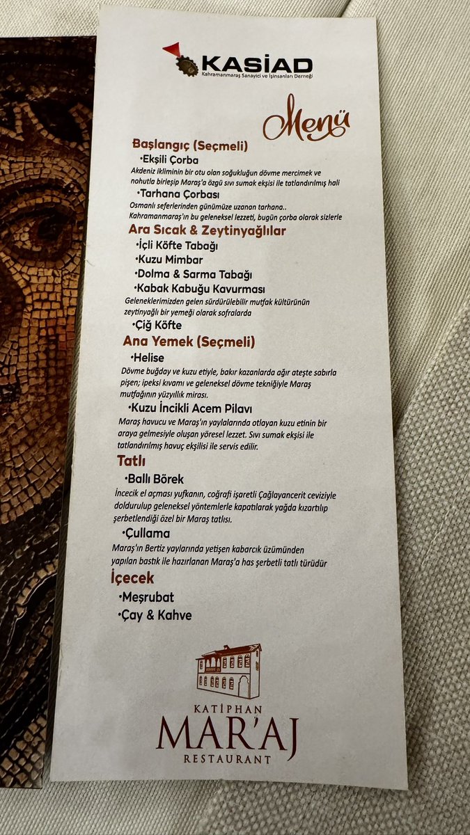 Bugün <a href="/kasiad_org_tr/">KASİAD</a> yöneticilerinin ısrarla hatırlattığı Kahramanmaraş Akdeniz şehridir
Teşekkür ederim bu güzel yöresel menü ve davetiniz için