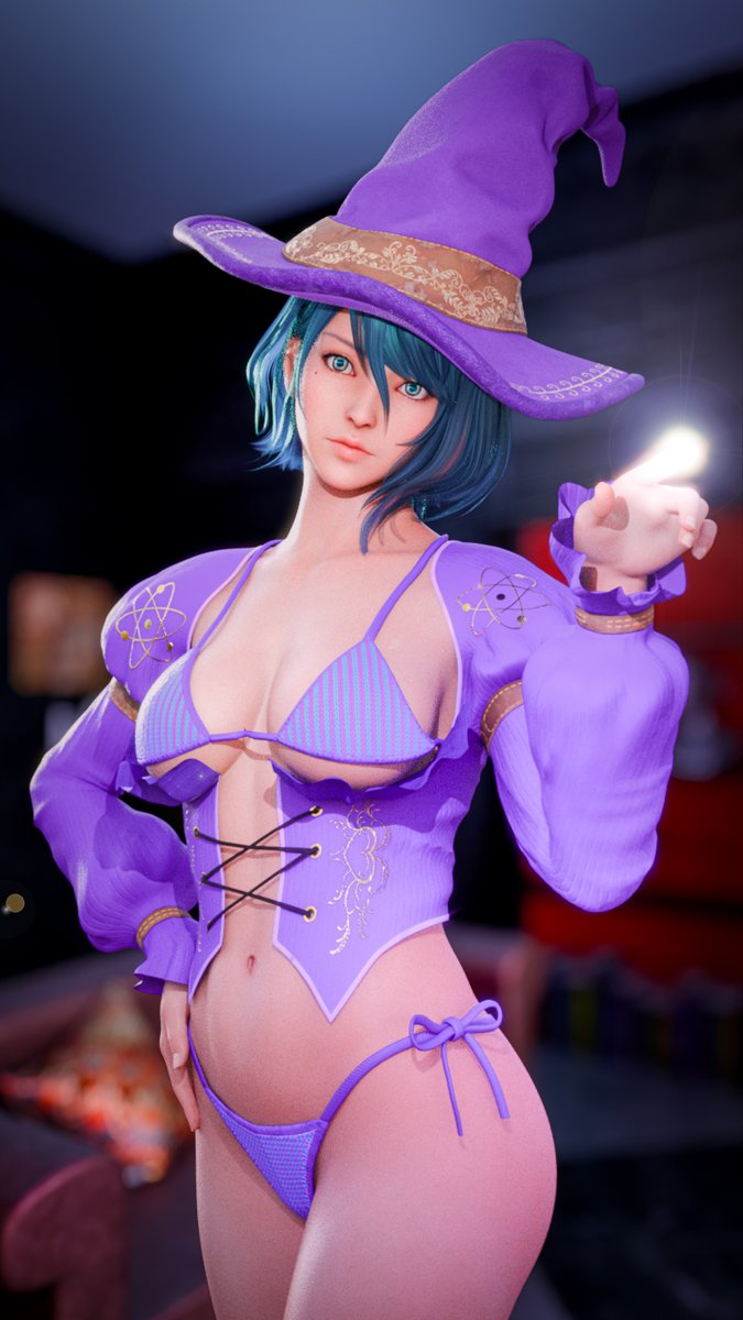 darkmatter_cc's tweet image. Hex me, baby ⋆˚꩜｡

#nsfwart #witchcore #spookyaesthetic #pinupstyle #digitalart