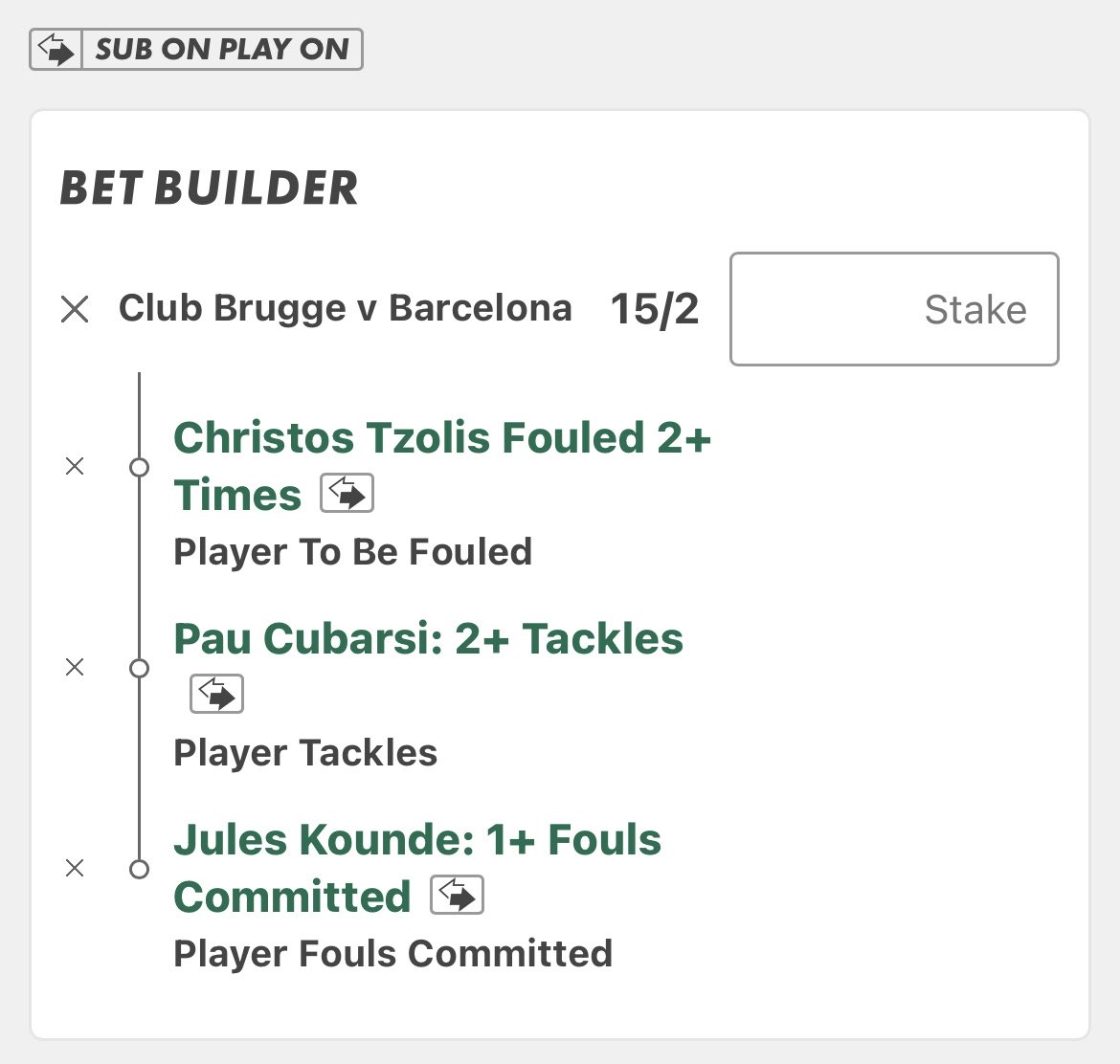 RevzTips's tweet photo. Adding Cubarsi tackles to these builders as he has 15 in 7 league games this season 👍 + Im using my 30% winnings boost on this builder 🫡

17/10- 1u
7/2- 0.5u
15/2- 0.25u
40/1- 0.15u https://t.co/ehY9tmgIpo