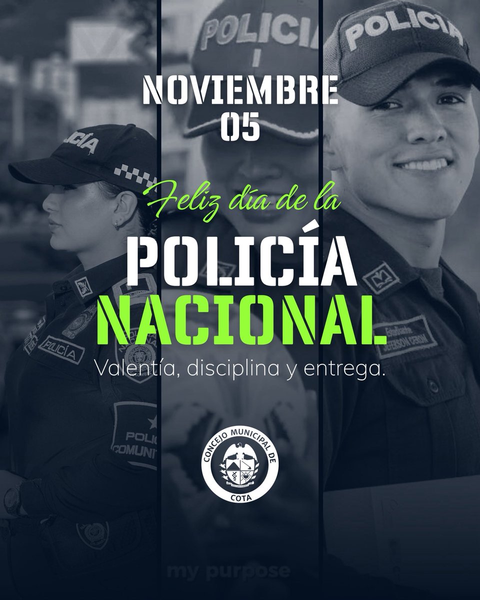 CotaConcejo's tweet photo. 💚 Celebramos 134 años de valentía, disciplina y entrega.

En este 5 de noviembre, el Concejo Municipal de Cota rinde homenaje a la @PoliciaSabana, por más de un siglo de compromiso con la seguridad, la paz y el bienestar de todos los ciudadanos. https://t.co/3uG1sOgG2c