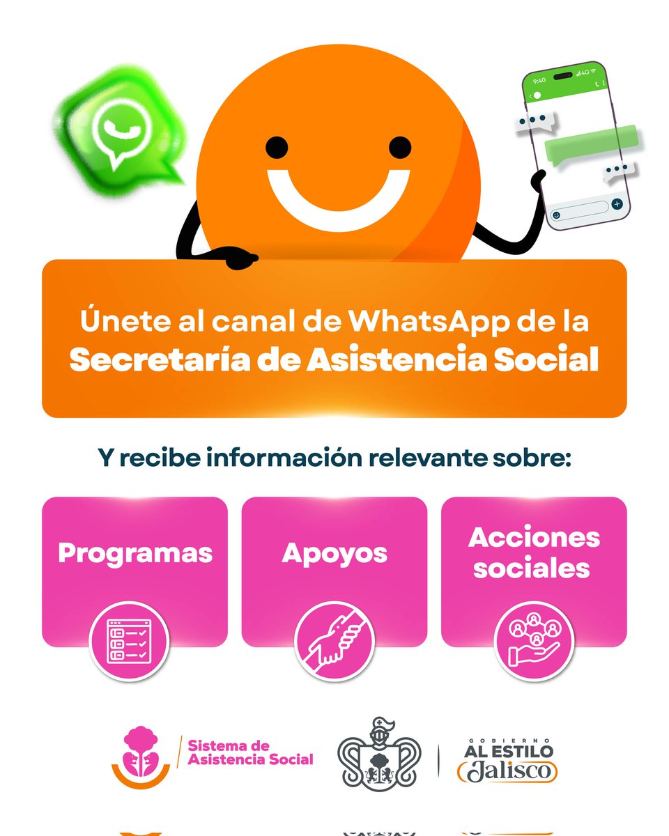 👋 ¡Queremos estar más cerca de ti!

Únete a nuestro canal de WhatsApp 📱 y recibe información relevante sobre programas, apoyos y eventos. 💛
#AlEstiloJalisco

whatsapp.com/channel/0029Vb…
