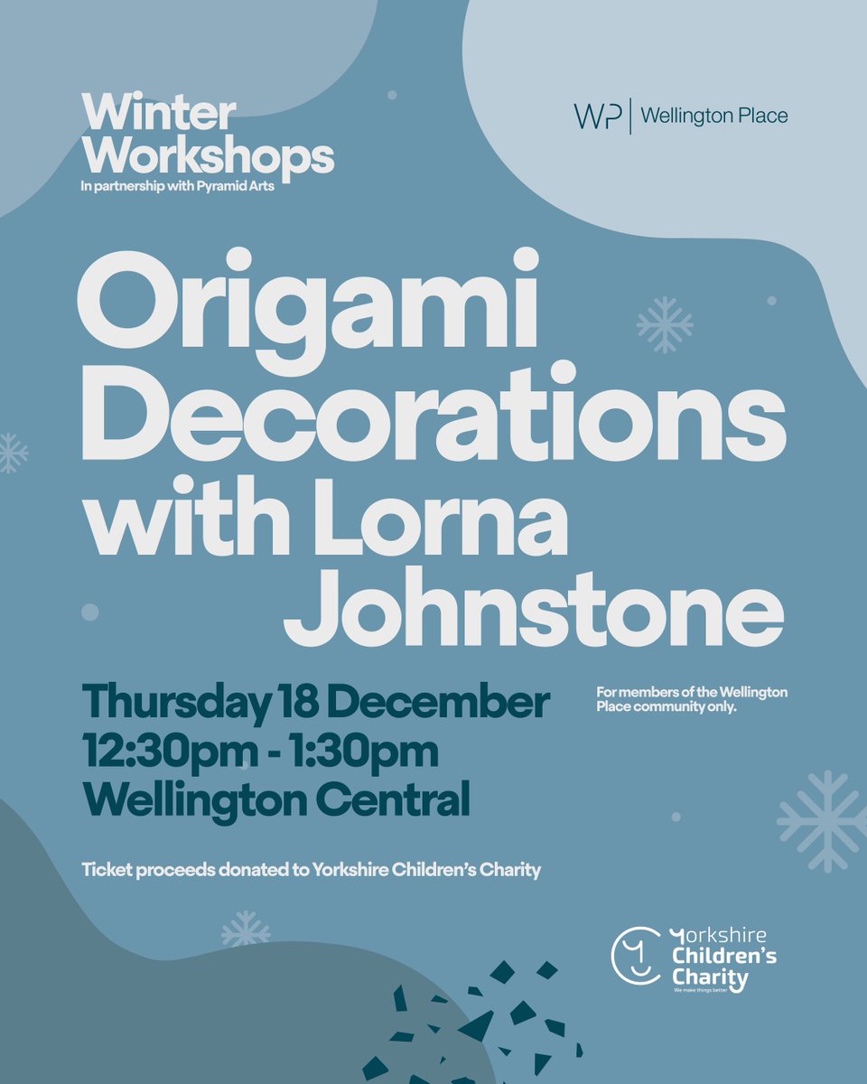 This year we’re hosting four festive crafting workshops to support Yorkshire Children's Charity, a local charity which works tirelessly to make life better for thousands of children across Yorkshire. 

Find out more and sign up 👉 wellingtonplace.co.uk/events/ 

#Crafting #Fundraising
